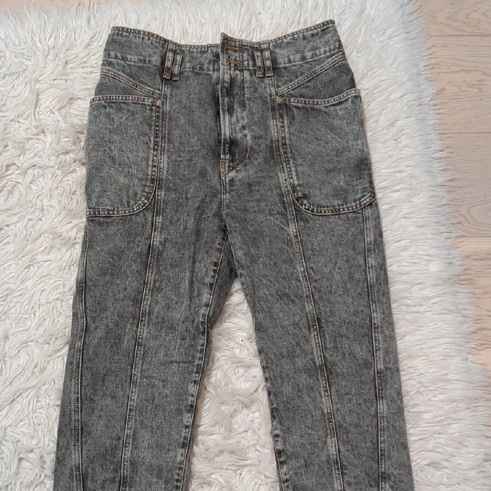 Women's Isabel Marant Slim Straight Washed Grey Jeans
